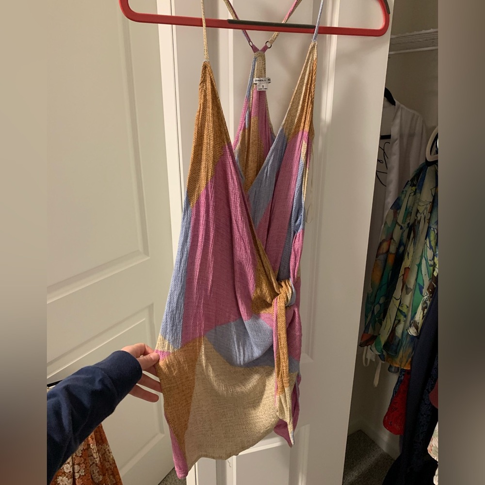 O’Neil asymmetrical tie dress